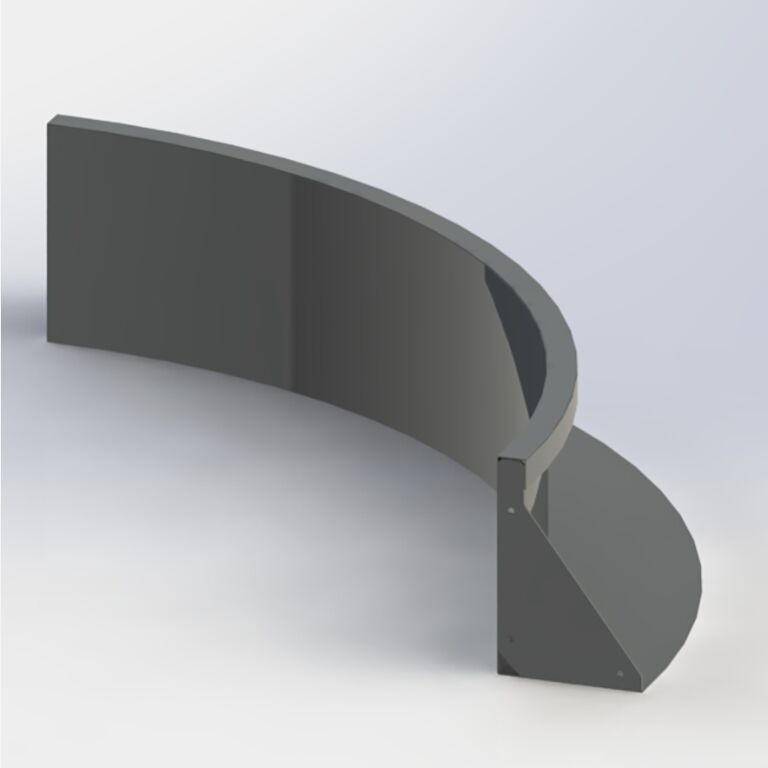 Innenbogen der Stützwand aus pulverbeschichtetem Stahl 1000x1000mm (Höhe 400mm)