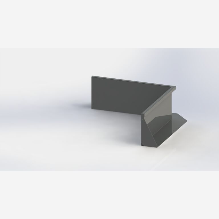 Innenecke der Stützwand aus pulverbeschichtetem Stahl 1000x1000mm (Höhe 400mm)