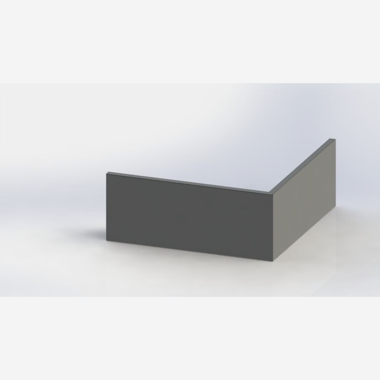 Außenecke der Stützwand aus pulverbeschichtetem Stahl 1000x1000mm (Höhe 400mm)