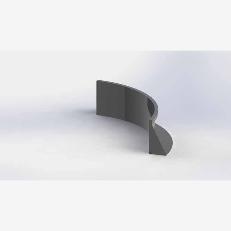 Innenbogen der Stützwand aus pulverbeschichtetem Stahl 1000x1000mm (Höhe 400mm)