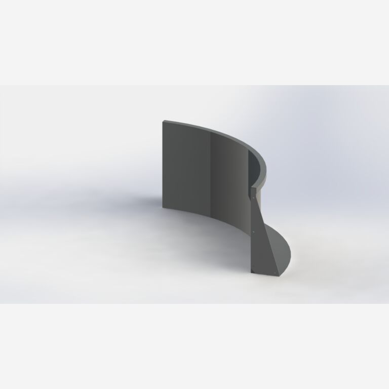 Innenbogen der Stützwand aus pulverbeschichtetem Stahl 1000x1000mm (Höhe 600mm)