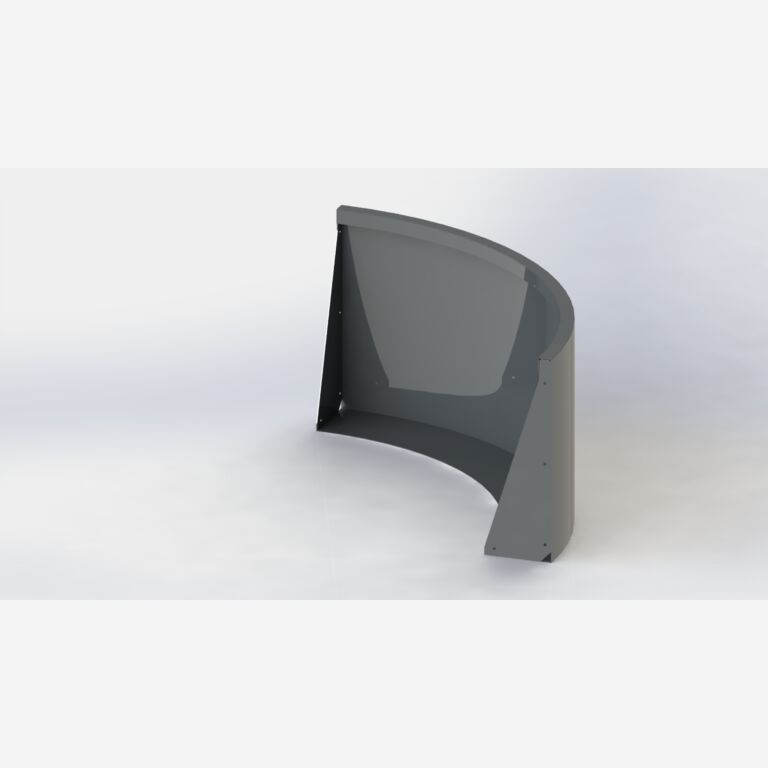 Stützwand aus pulverbeschichtetem Stahl Außenbogen 1000x1000mm (Höhe 600mm)