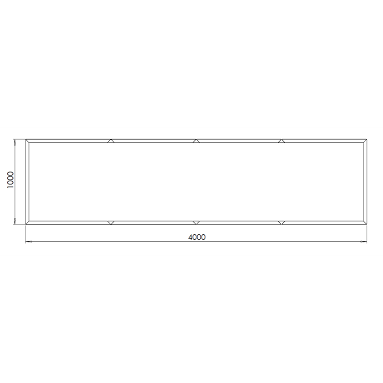 Pflanzgefäß aus Cortenstahl Texas xxl 400 x 100 cm