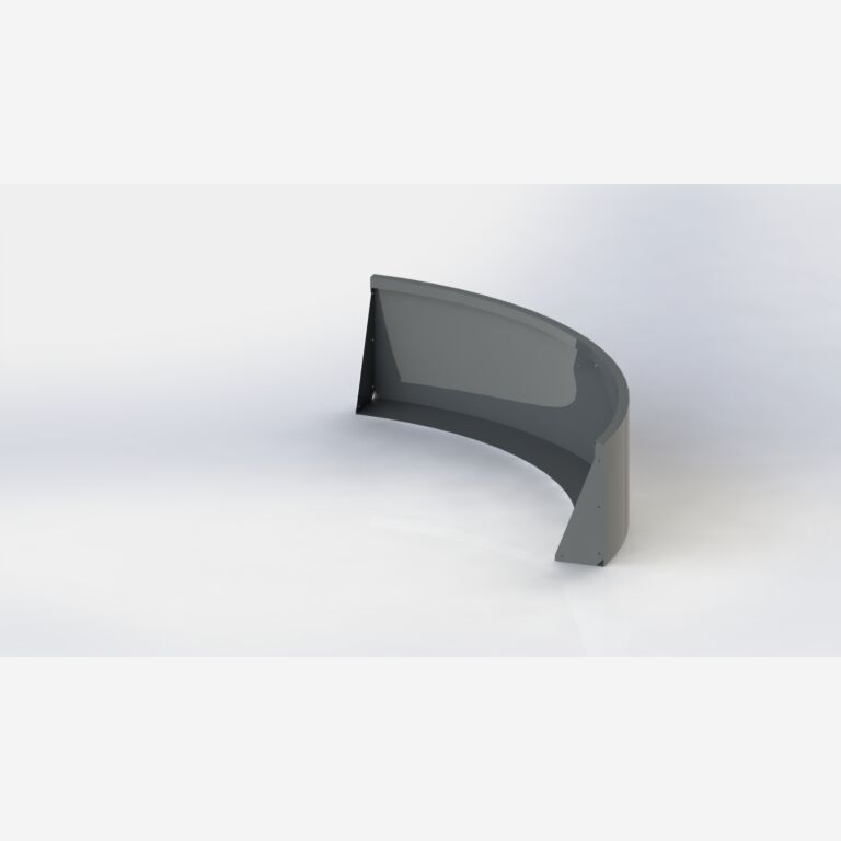 Stützwand aus pulverbeschichtetem Stahl Außenbogen 1500x1500mm (Höhe 500mm)