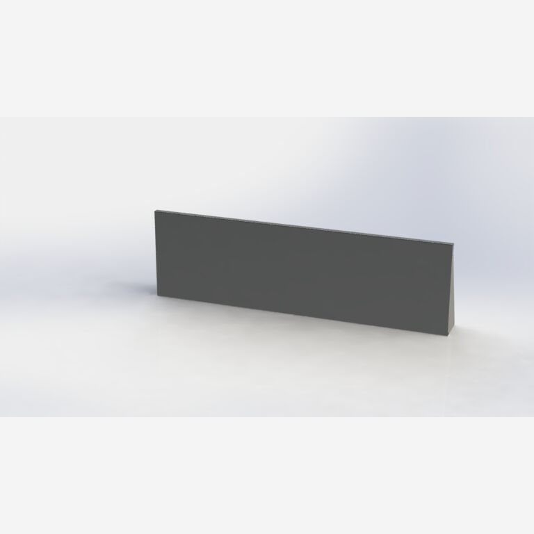 Stützwand aus pulverbeschichtetem Stahl gerade 2000mm (Höhe 600mm)