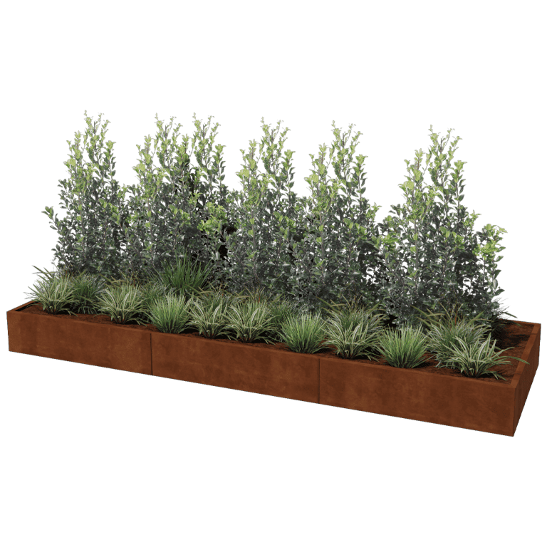 Hochbeet aus Cortenstahl Texas xxl 360 x 120 cm