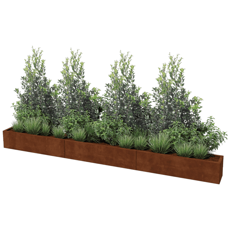Hochbeet aus Cortenstahl Texas xxl 360 x 30 cm