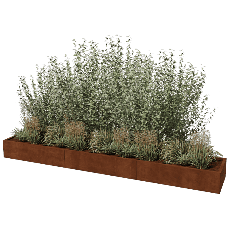 Hochbeet aus Cortenstahl Texas xxl 360 x 60 cm