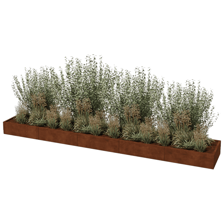 Hochbeet aus Cortenstahl Texas xxl 500 x 80 cm
