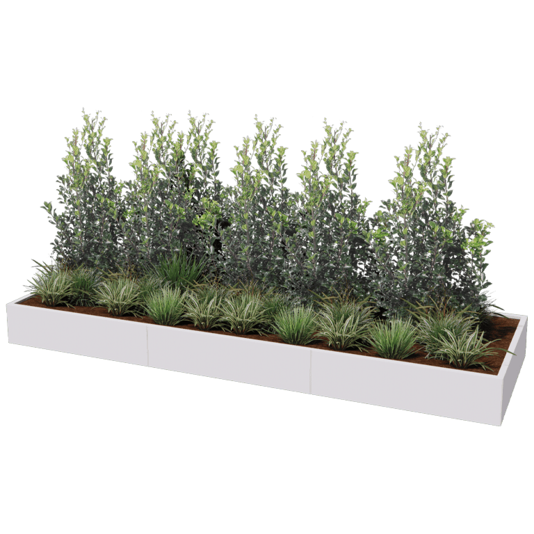 Hochbeet aus pulverbeschichtetem Stahl Texas xxl 360 x 120 cm