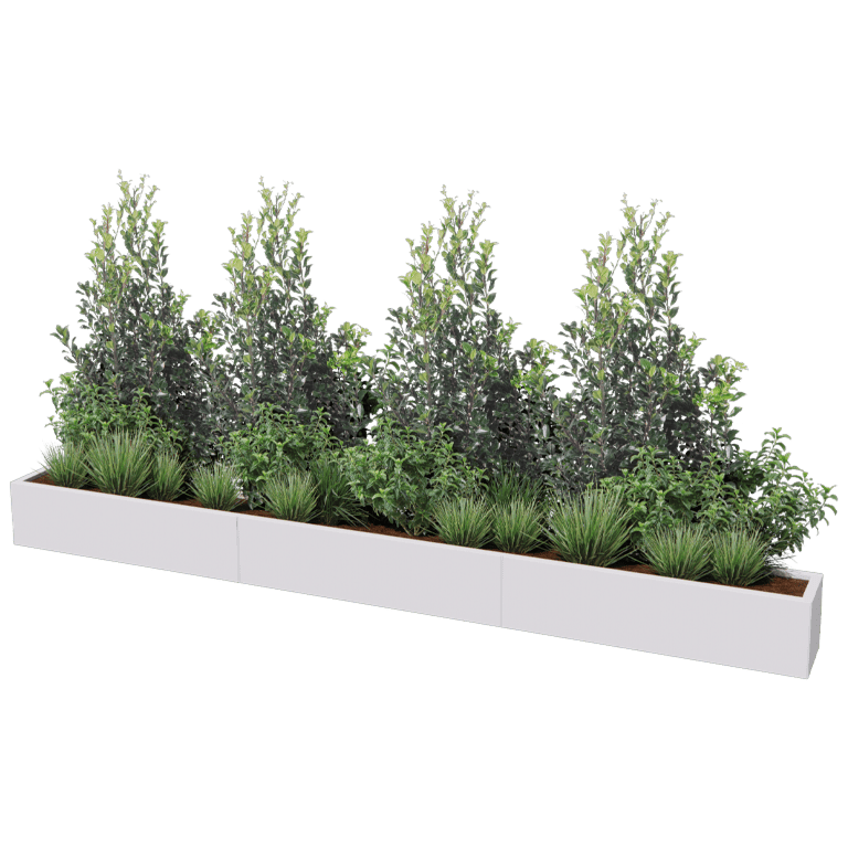 Hochbeet aus pulverbeschichtetem Stahl Texas xxl 360 x 30 cm