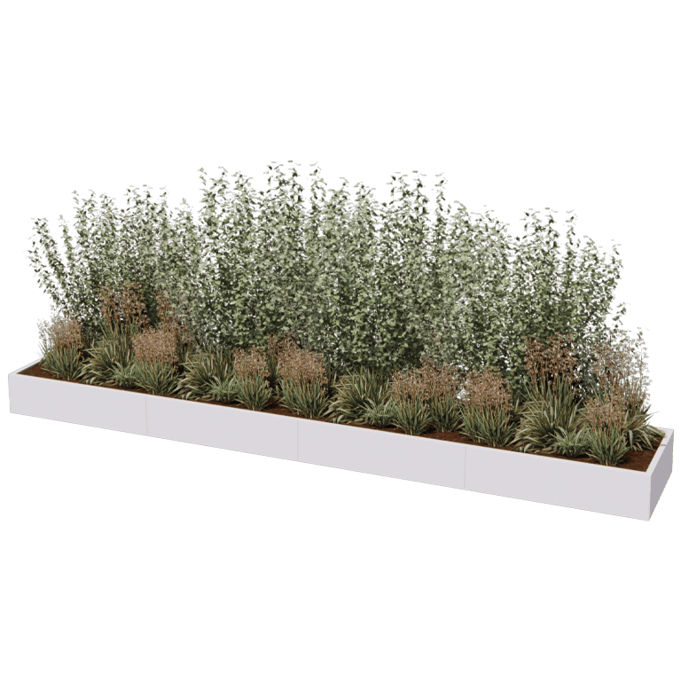 Hochbeet aus pulverbeschichtetem Stahl Texas xxl 480 x 80 cm