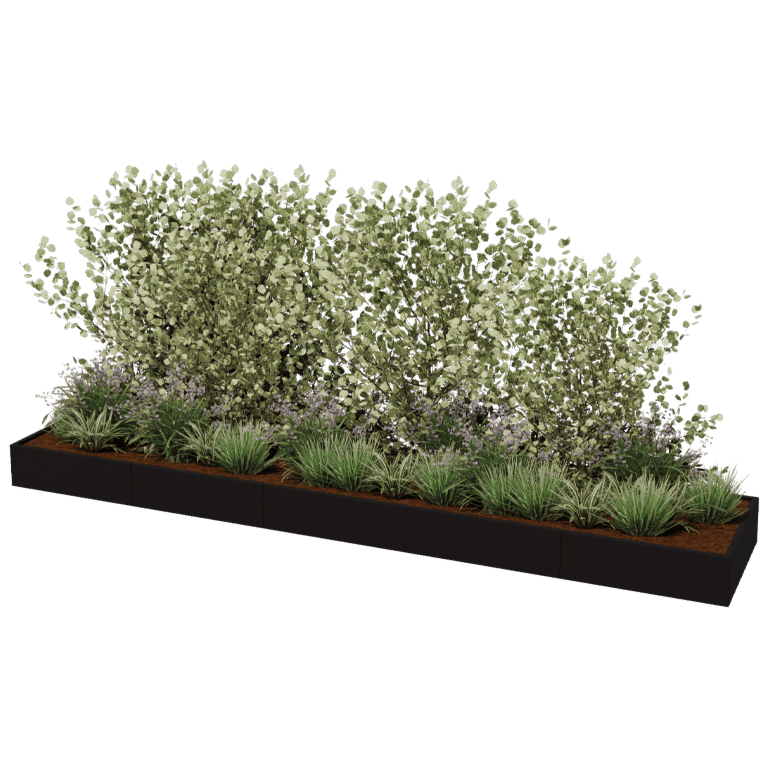 Hochbeet aus pulverbeschichtetem Stahl Texas xxl 500 x 100 cm