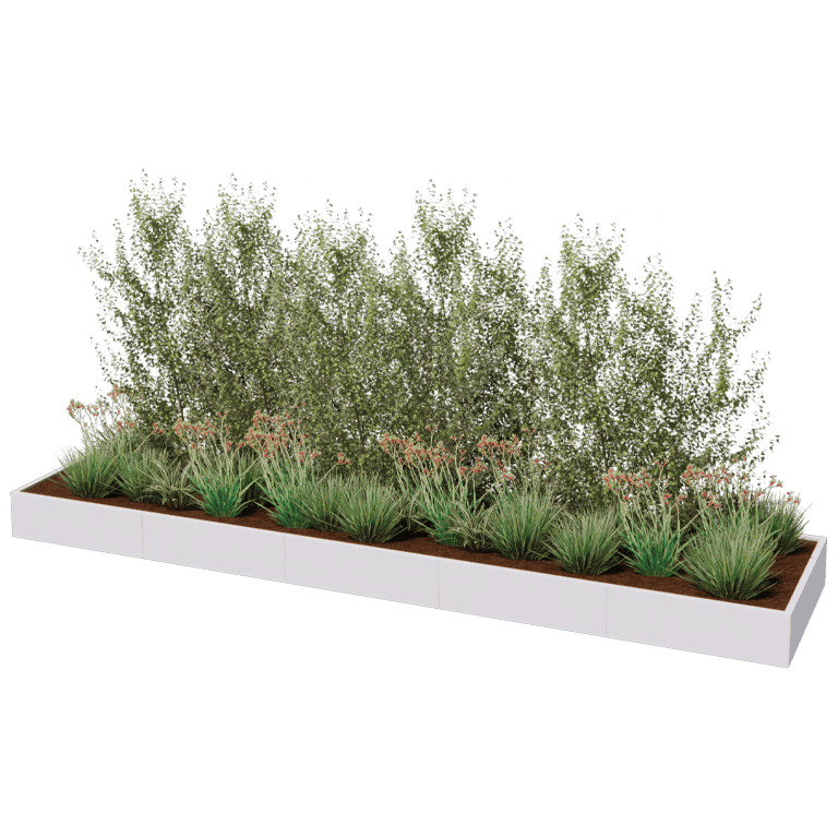 Hochbeet aus pulverbeschichtetem Stahl Texas xxl 500 x 120 cm