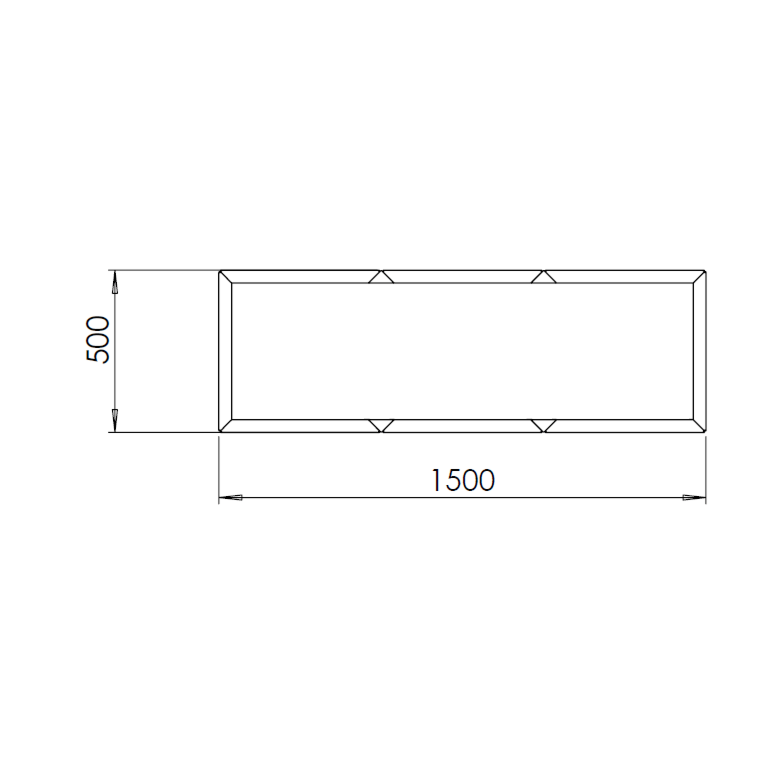 Pflanzgefäß aus pulverbeschichtetem Stahl Texas xxl 1500x500