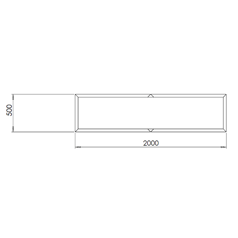 Pflanzgefäß aus verzinktem Stahl Texas xxl 2000x500