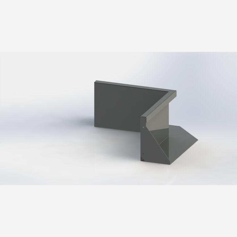 Innenecke der Stützwand aus pulverbeschichtetem Stahl 500x500mm (Höhe 300mm)