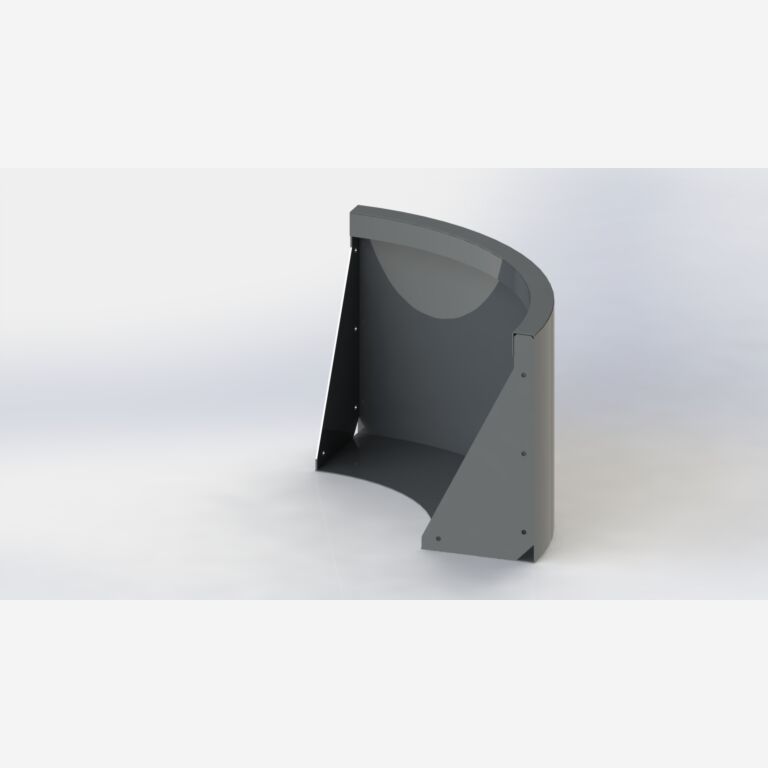 Stützwand aus pulverbeschichtetem Stahl Außenbogen 500x500mm (Höhe 400mm)