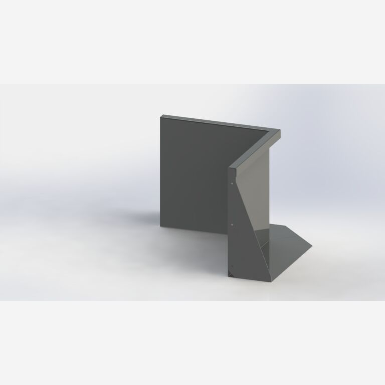 Innenecke der Stützwand aus pulverbeschichtetem Stahl 500x500mm (Höhe 500mm)