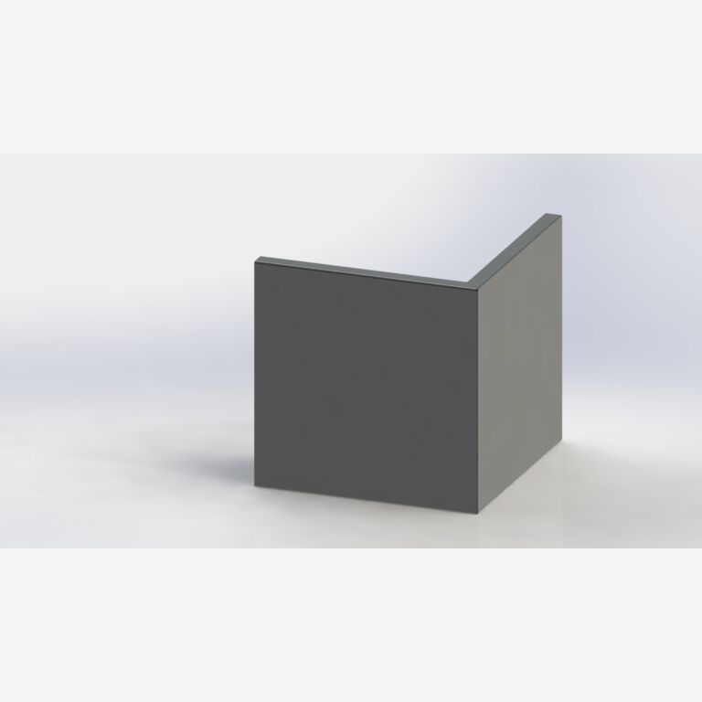 Außenecke der Stützwand aus pulverbeschichtetem Stahl 500x500mm (Höhe 500mm)