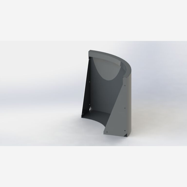 Stützwand aus pulverbeschichtetem Stahl Außenbogen 500x500mm (Höhe 500mm)