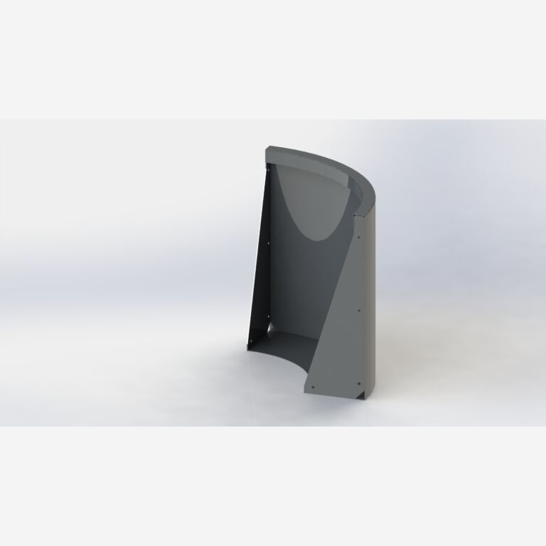 Stützwand aus pulverbeschichtetem Stahl Außenbogen 500x500mm (Höhe 600mm)