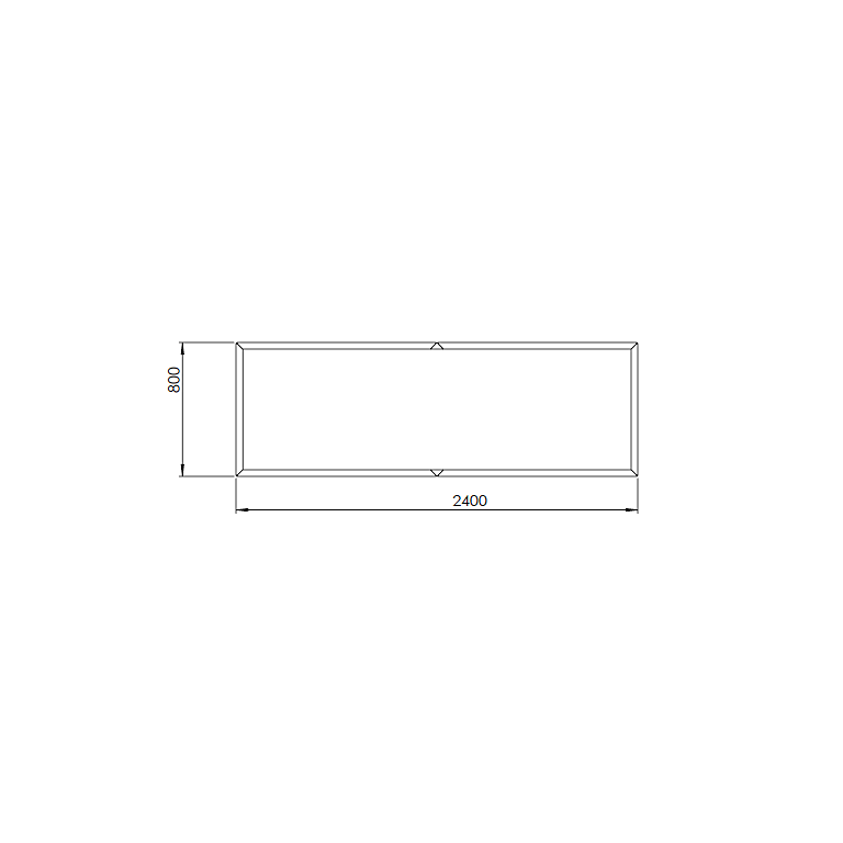 Pflanzgefäß aus verzinktem Stahl Texas xxl 2400x800