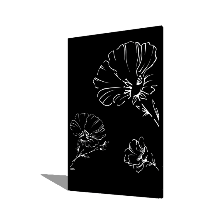 Pulverbeschichtetes Stahlpaneel Mohn 120 x 6 x 190 cm
