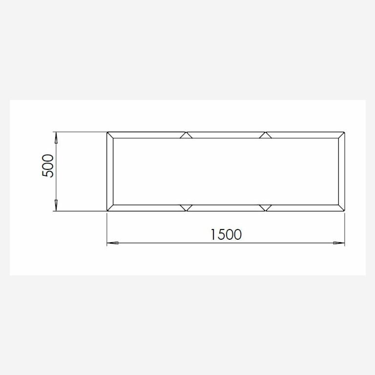 Pflanzgefäß aus verzinktem Stahl Texas xxl 1500x500