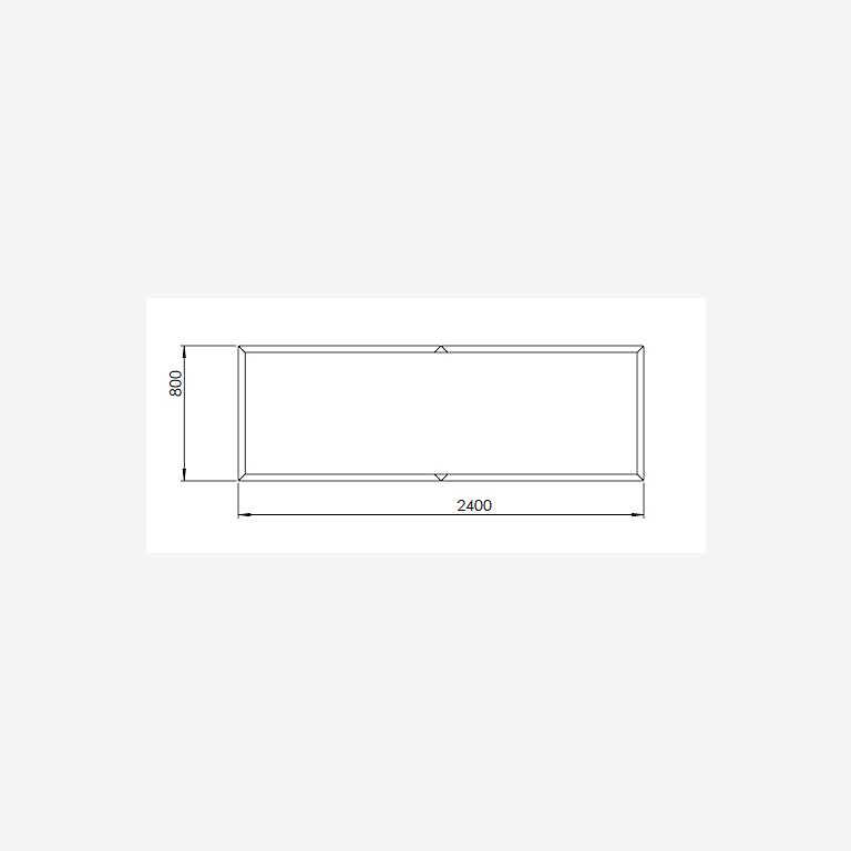 Pflanzgefäß aus pulverbeschichtetem Stahl Texas xxl 2400x800