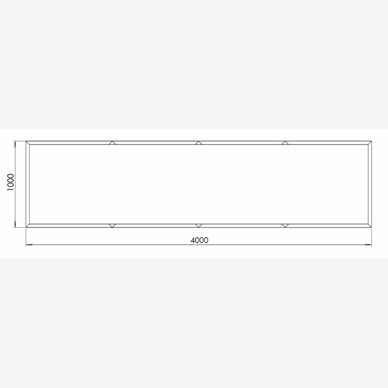 Pflanzgefäß aus pulverbeschichtetem Stahl Texas xxl 4000x1000