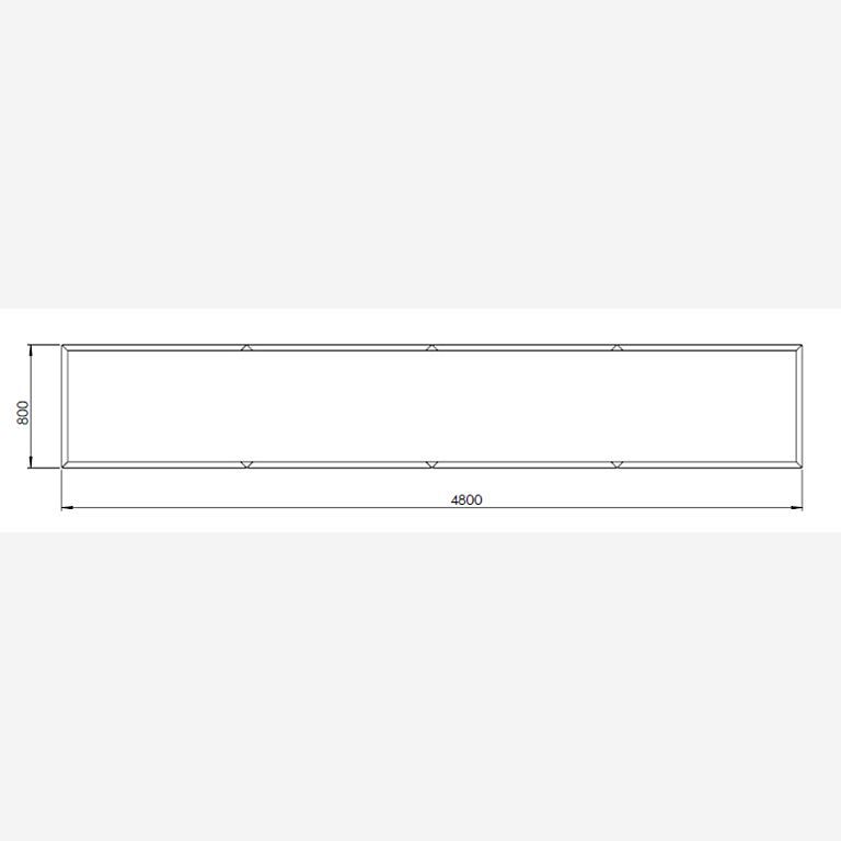 Pflanzgefäß aus pulverbeschichtetem Stahl Texas xxl 4800x800