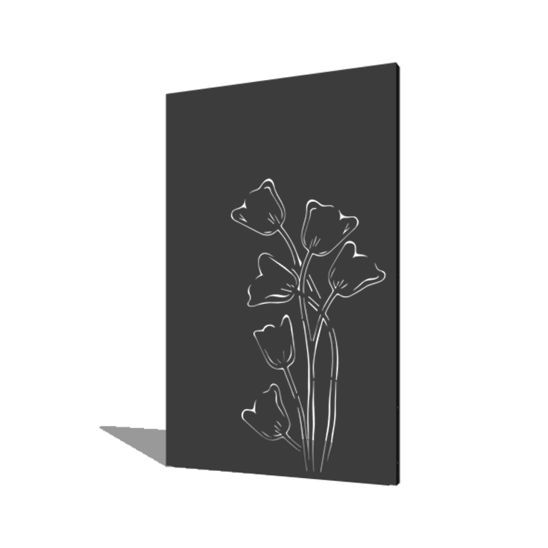 Pulverbeschichtetes Stahlpaneel Tulpe a-symmetrisch 120 x 6 x 190 cm