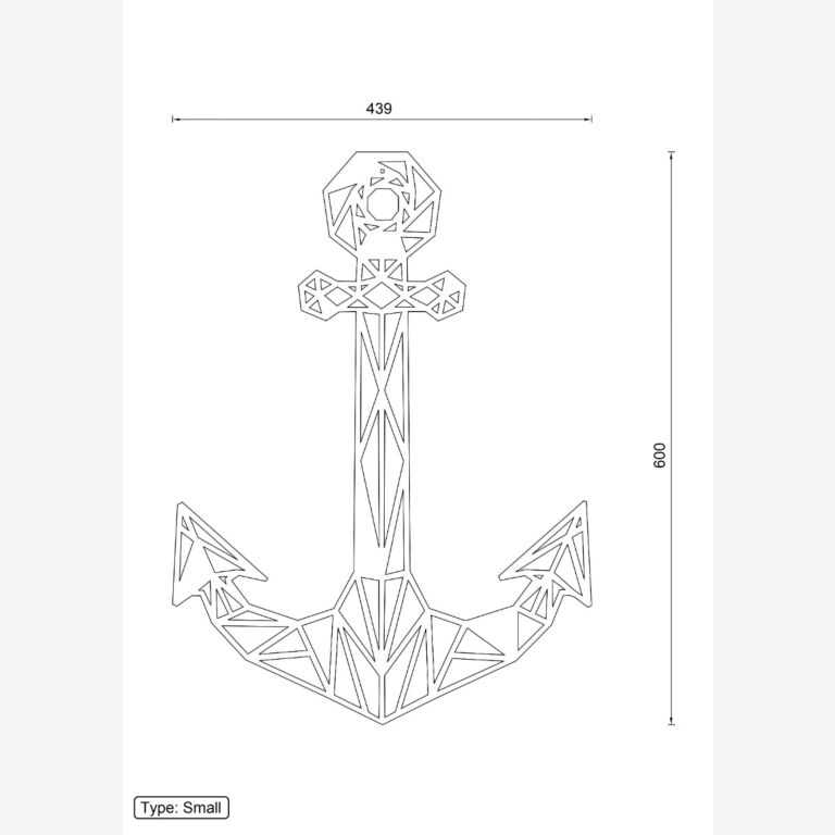Wanddekoration aus Metall Anchor