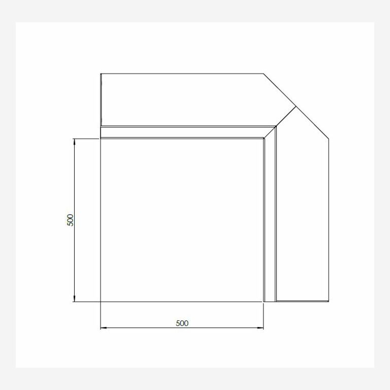 Innenecke der Stützwand aus Cortenstahl 500x500mm (Höhe 500mm)