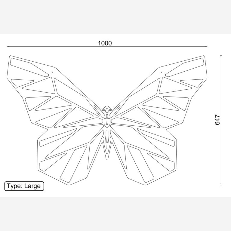 Wanddekoration aus Cortenstahl Schmetterling 2.0