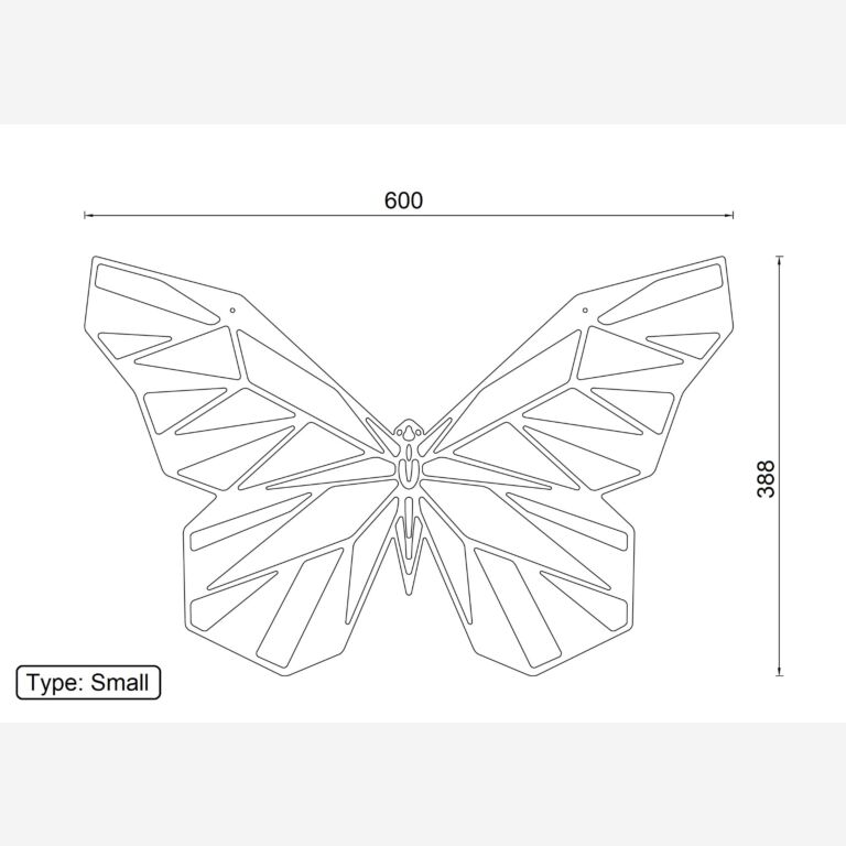 Wanddekoration aus Metall Schmetterling 2.0