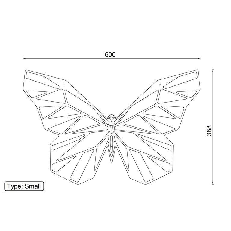 Wanddekoration aus Metall Schmetterling 2.0