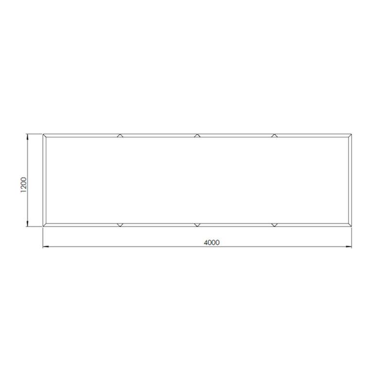 Pflanzgefäß aus pulverbeschichtetem Stahl Texas xxl 400 x 120 cm