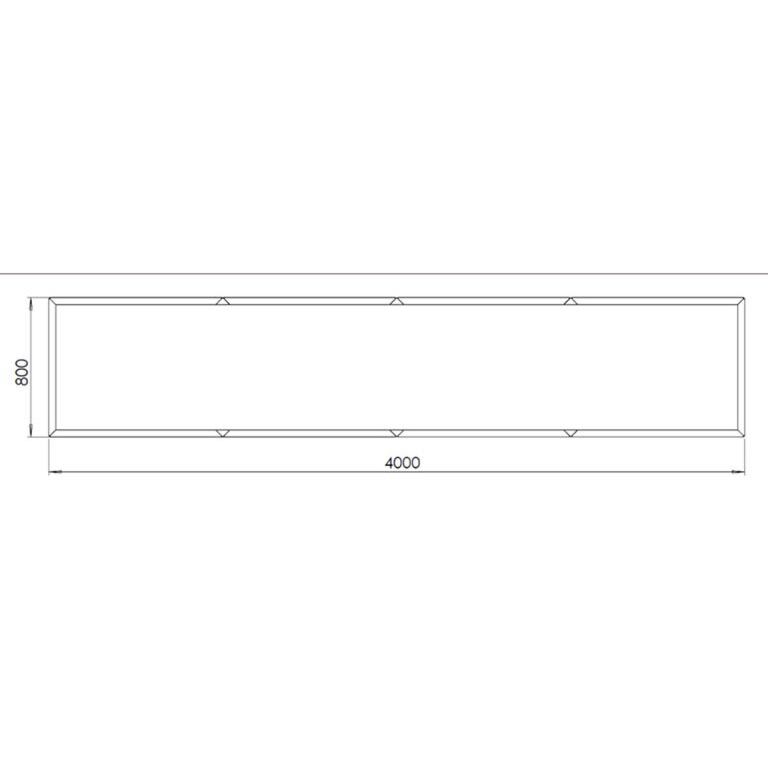 Pflanzgefäß aus pulverbeschichtetem Stahl Texas xxl 400 x 80 cm