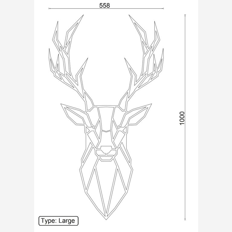 Wanddekoration aus Metall Hirsch 1.0