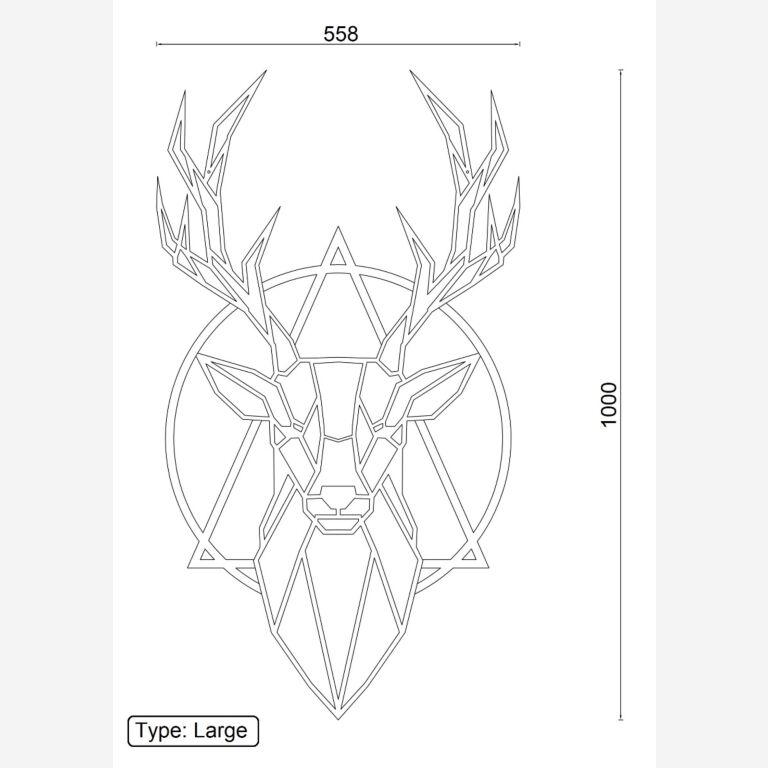 Wanddekoration aus Metall Hirsch 2.0