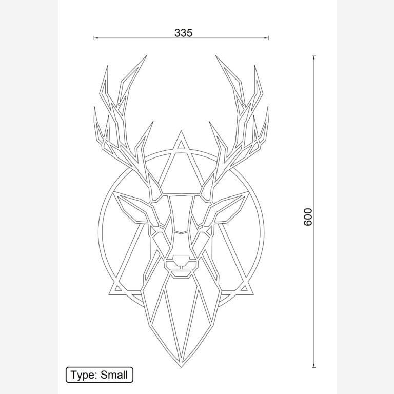 Wanddekoration aus Metall Hirsch 2.0