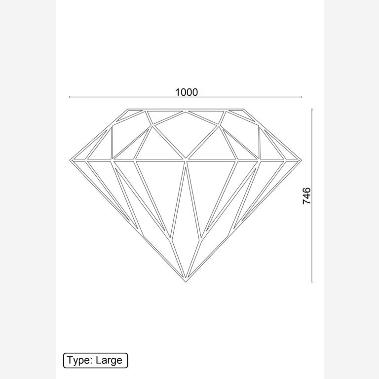 Wanddekoration aus Metall Diamant