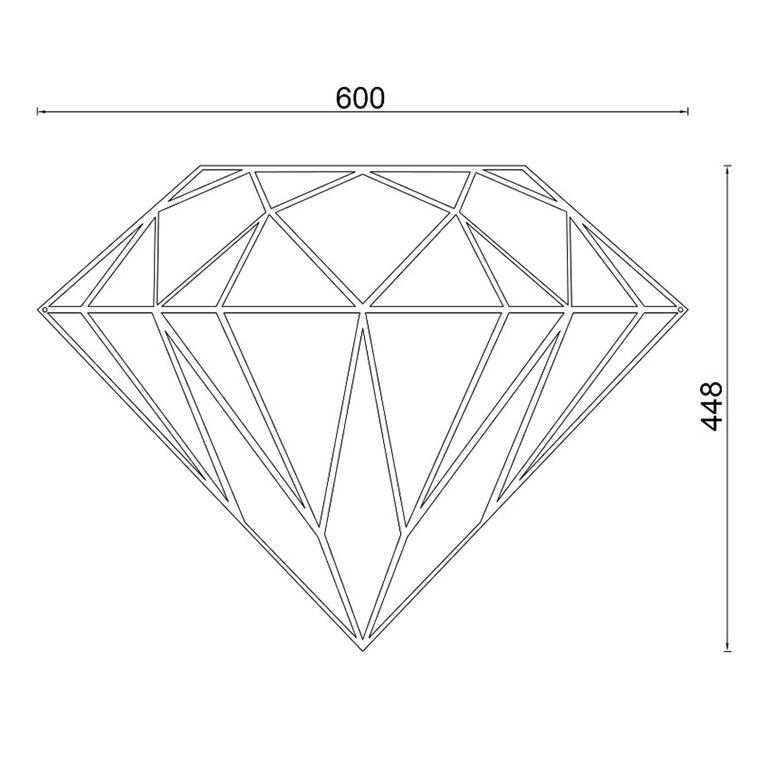 Wanddekoration aus Metall Diamant