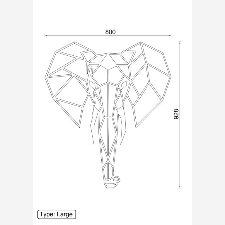 Wanddekoration aus Cortenstahl Elefant 2.0