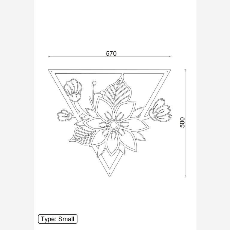 Wanddekoration aus Cortenstahl Blume 1.0