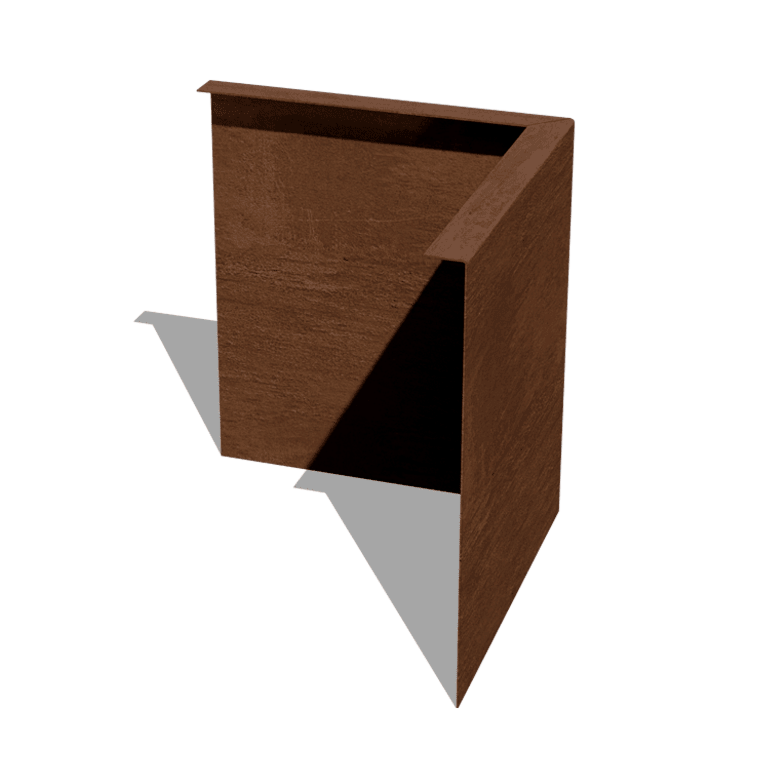 Einfassung gebogen aus Cortenstahl 34 cm Außenwinkel