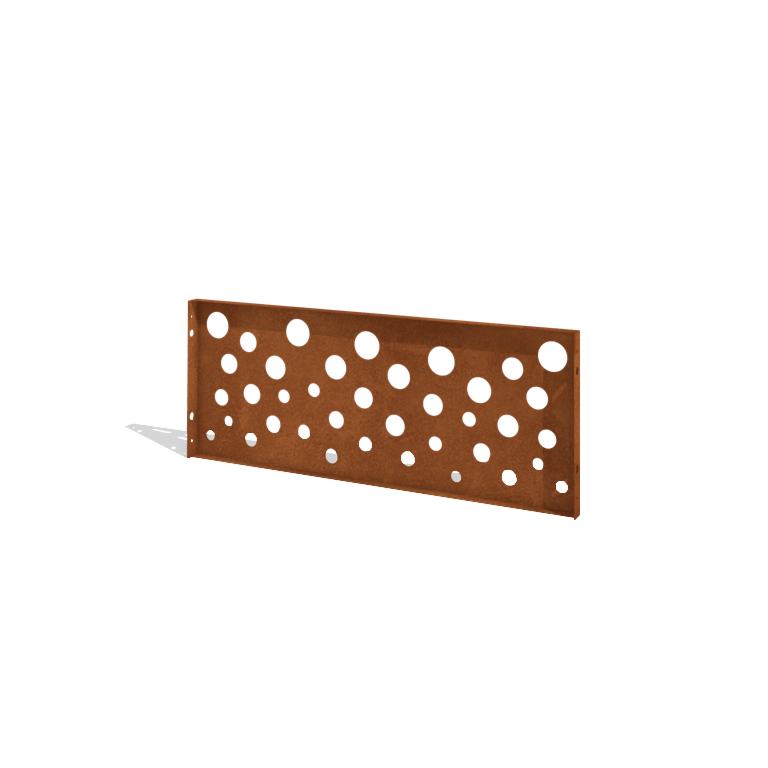Sichtschutzzaun aus Cortenstahl H Paneel B 120 x 47,5 cm