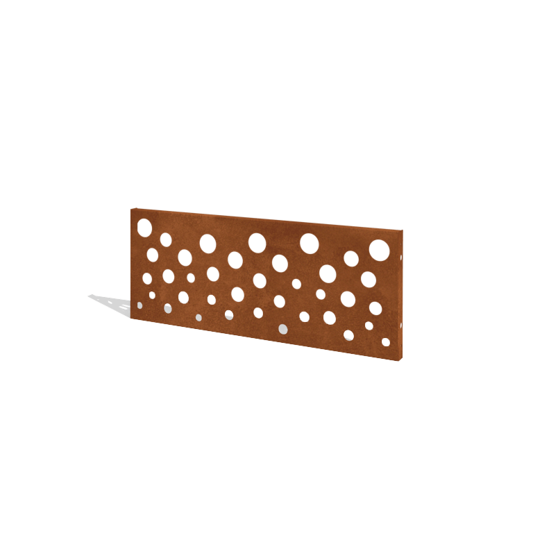 Sichtschutzzaun aus Cortenstahl H Paneel B 120 x 47,5 cm